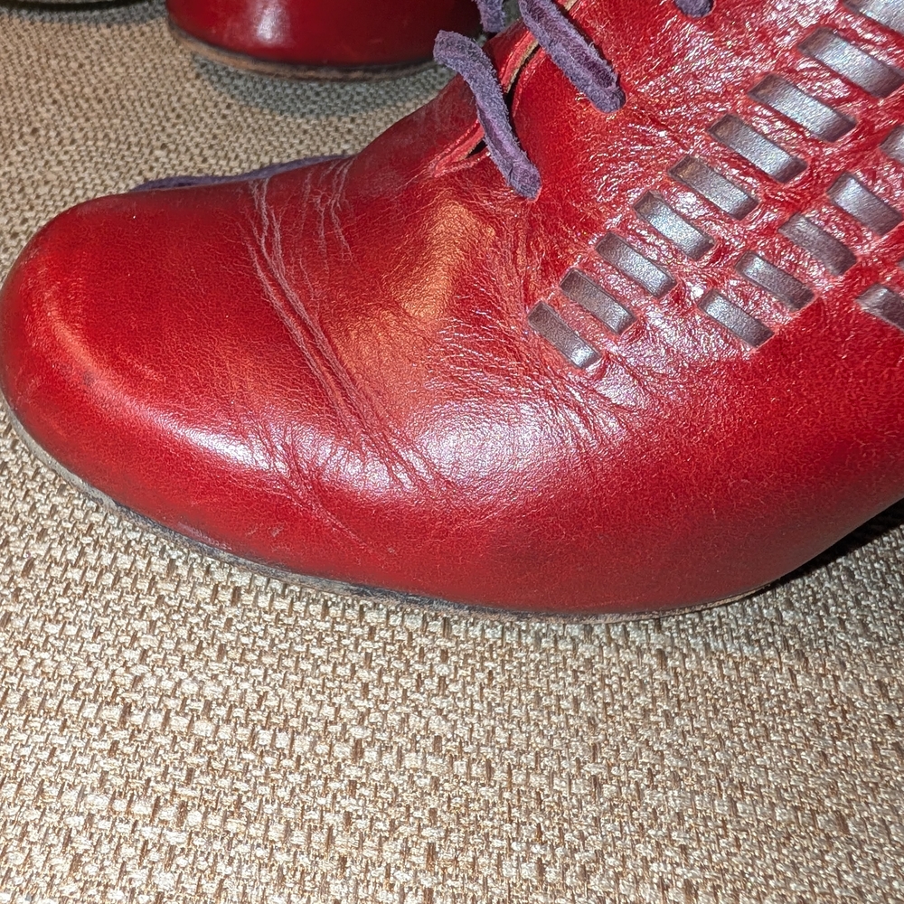 John Fleuvog Red Lace-Up Heels - Picture 13 of 16